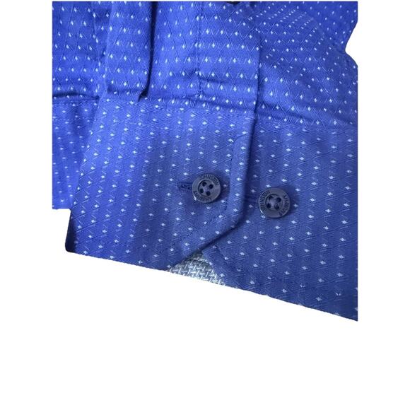 JOHNSTON & MURPHY Men’s Blue Button Down Oxford Shirt Flip Cuff Size Large - Picture 11 of 12